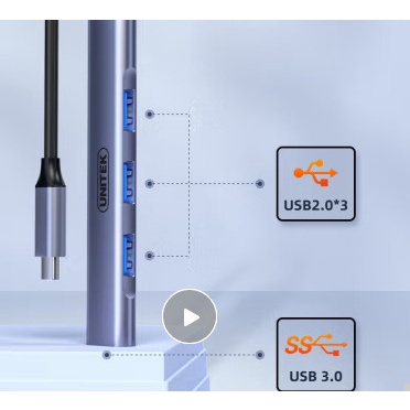 Hub Usb  chia cổng USB 3.0 và 2.0 UNITEK H204A/H204B mini - Chính hãng - Bảo hành 18 tháng !!! .