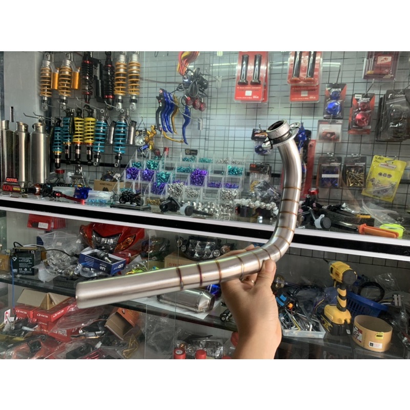 cổ pô inox Exciter 155 gắn pô zin