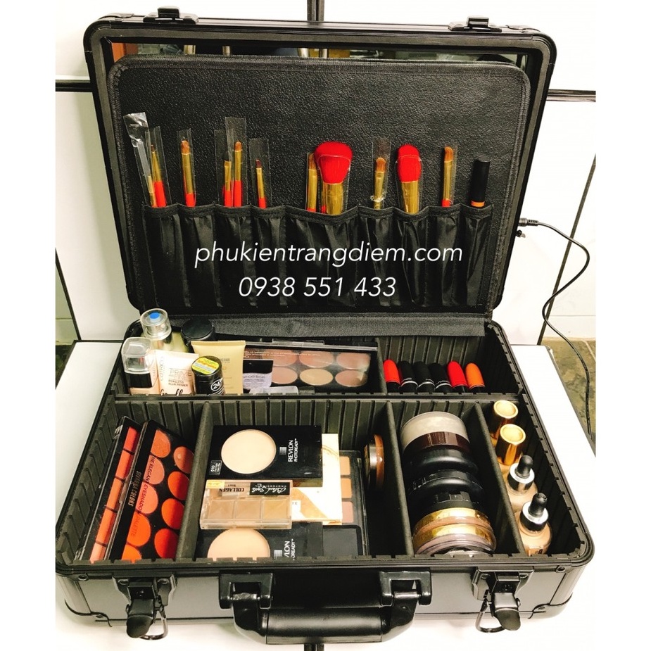 Cốp Vali Trang Điểm Có Gương Đèn - Size Nhỏ 42CM - Cốp Đựng Mỹ Phẩm Cá Nhân Tích Hợp Gương Đèn LED Cao Cấp
