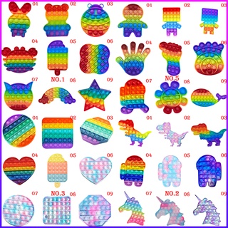 Đồ chơi bóp bong bóng thư giãn màu cầu vồng giảm căng thẳng cho người lớn