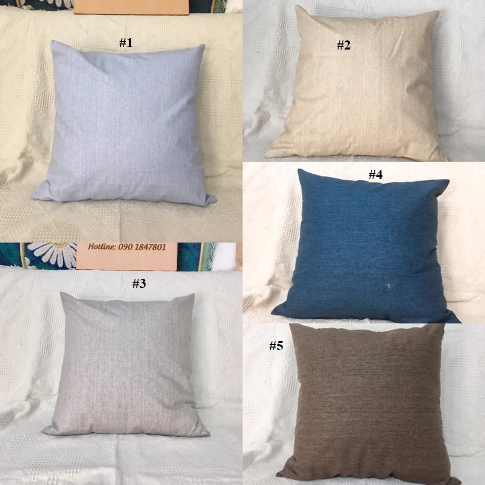 (Vỏ Gối size 45x45) Vỏ Gối Canvas-Cotton thô- Đũi- không kèm ruột(Ruột 70k/cái)