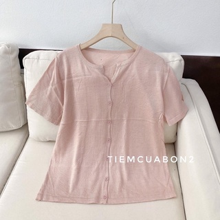 Áo len MONGTOGHI cộc tay cúc dọc