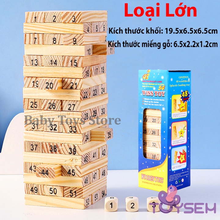 Bộ trò chơi rút gỗ Toysem kịch tính hấp dẫn cho trẻ từ 6 tuổi - Đồ chơi xếp hình - Quà tặng sinh nhật, thôi nôi cho bé