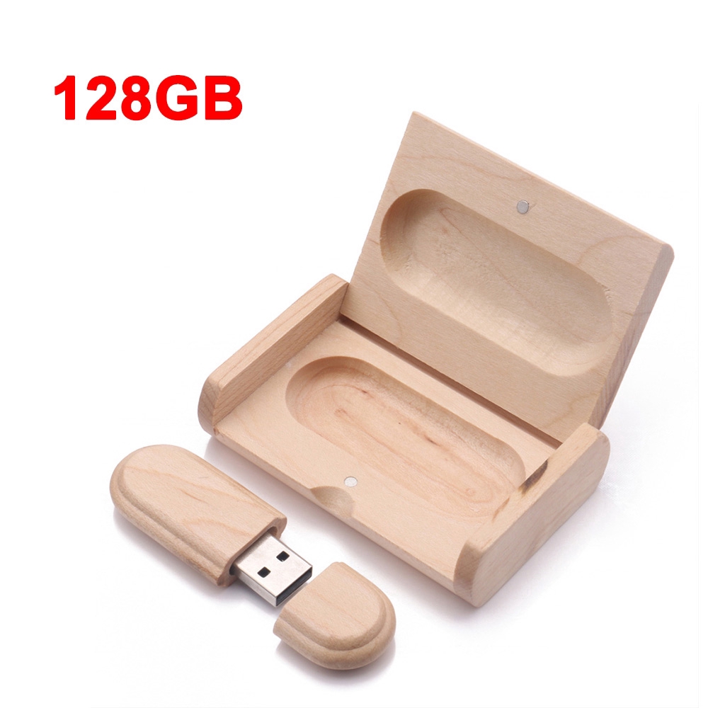 Ổ USB 16GB-128GB đựng trong hộp gỗ thích có thể dùng làm quà tặng