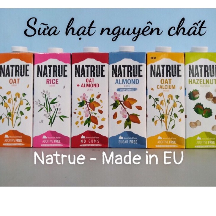 PHÚ NHUẬN Thùng 6 Hộp Loại 1 Lít Sữa Hạt Gạo-Hạt Dẻ-Hạnh Nhân-Yến Mạch Nguyên Chất NATRUE Tây Ban Nha