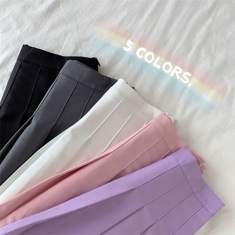 Chân váy chữ A lưng cao xếp ly phong cách đơn giản trẻ trung