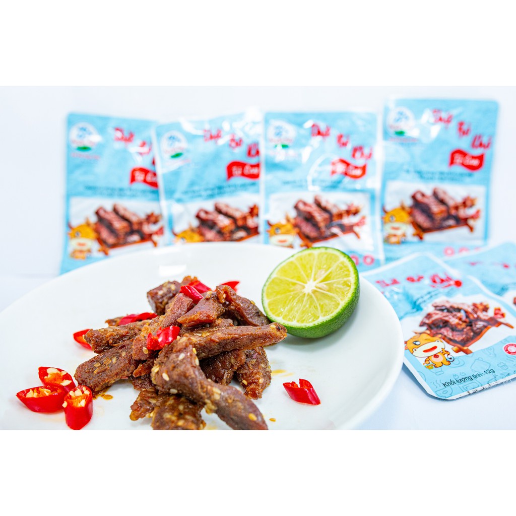 Bò Khô Vị Tê Cay Ăn Liền Gói 12gram, Gói Nhỏ Tiện Dụng Ăn Ngay Sau Khỉ Mở Hương Vị Thơm Ngon