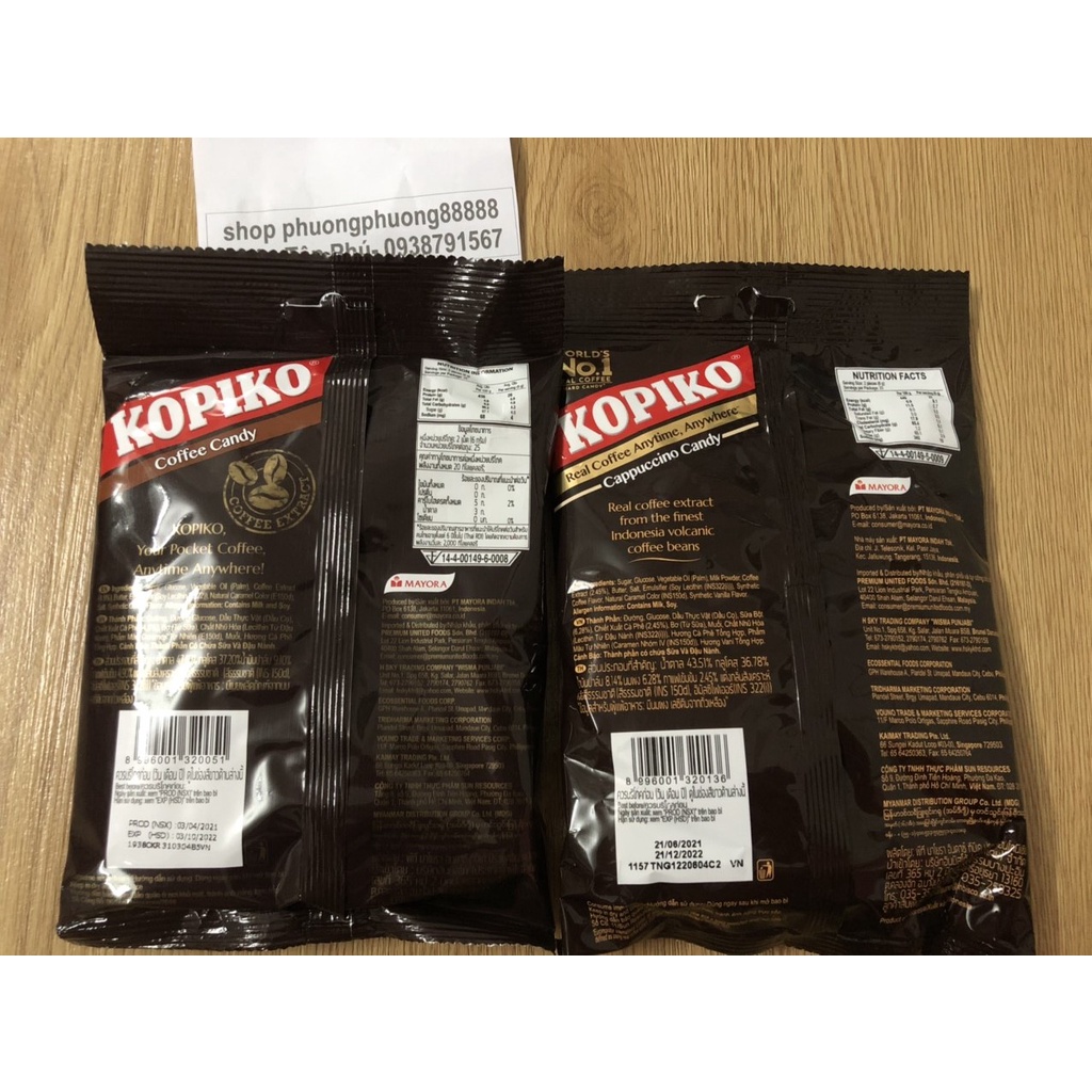 Kẹo Cà Phê Kopiko vị cà phê/ cà phê sữa 135gram