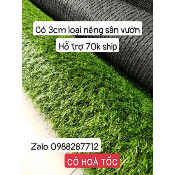 Thảm cỏ nhân tạo 3cm loại nặng sân vườn, sợi nhựa bóng