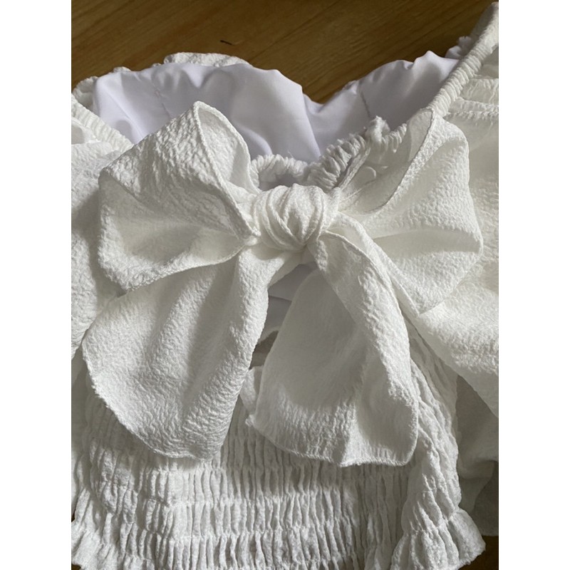 Áo tiểu thư tay bồng thắt nơ lưng kèm mút ngực cực xinh( ib chát để chọn màu ,hoặc đặt ghi ở phần ghi chú ) | BigBuy360 - bigbuy360.vn