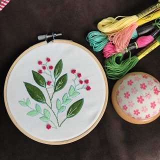 Kit DIY tranh thêu tay khung gỗ Plants