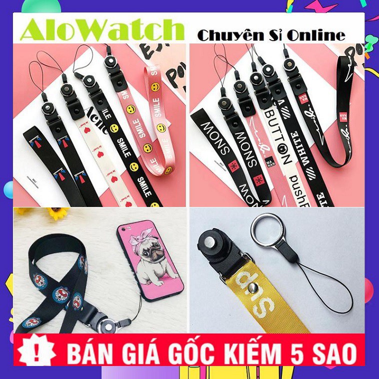 Dây Đeo Điện Thoại In Hình Bản To - Nhiều Màu Kiểu Dáng Phong Cách Hàn Quốc ( Nhiều Mẫu )