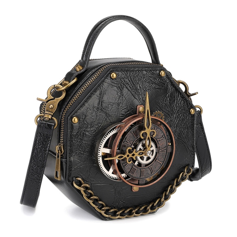 Túi Đeo Chéo Da PU 10MK Phong Cách Steampunk Gothic Cổ Điển Cho Nữ