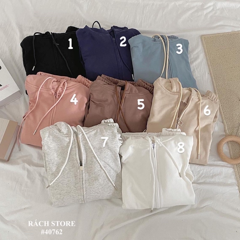 [RÁCH STORE] Áo Khoác Nỉ Trơn Bo Lai+Tay | BigBuy360 - bigbuy360.vn