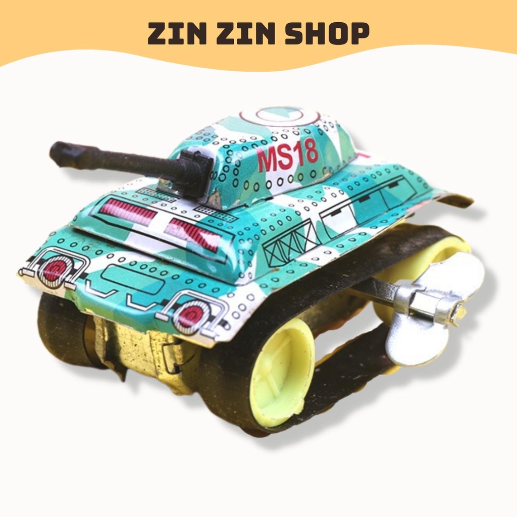 Xe tăng đồ chơi dây cót bằng kim loại cho bé