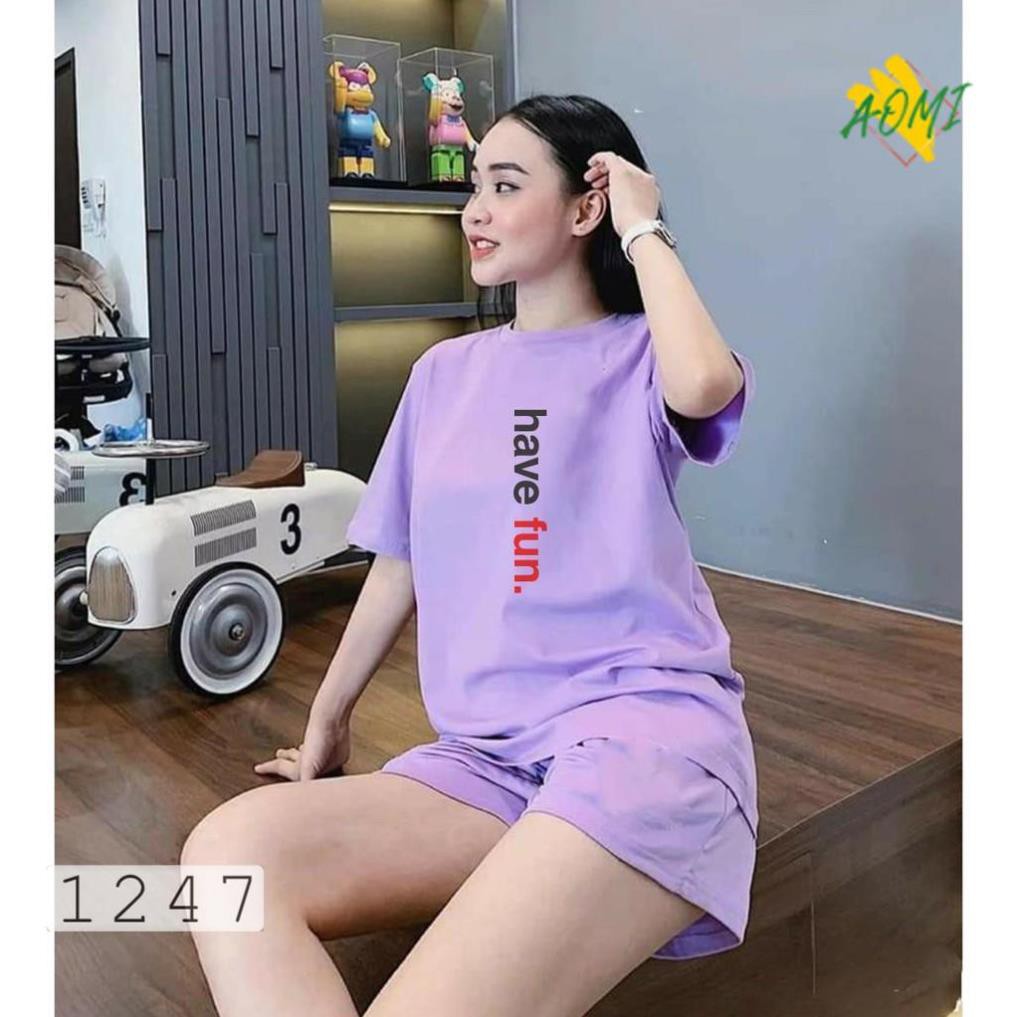 [HOT]  ÁO THUN TAY LỠ IN CHỮ HAVE FUN 1247 CÁCH ĐIỆU PHONG CÁCH HÀN QUỐC FREE SIZE  AOMI THỜI TRANG HOT TREND