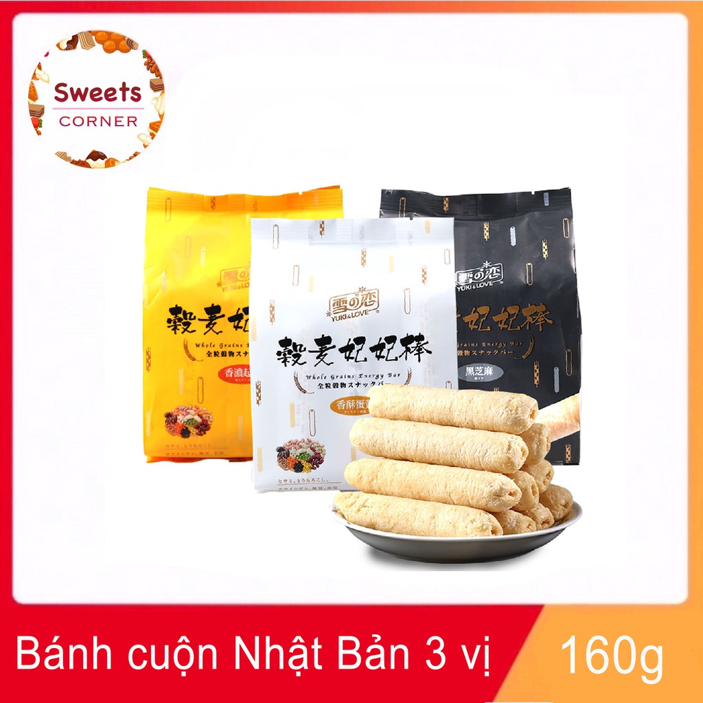 Bánh cuộn ngũ cốc Yuki &amp; Love Đài Loan gói 160gr (3vị)