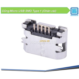 Cổng Micro USB SMD Type 1 (Chân cái)