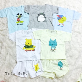 Set combo 5 bộ đồ đùi tay ngắn em bé, đồ bé trai, đồ bé gái