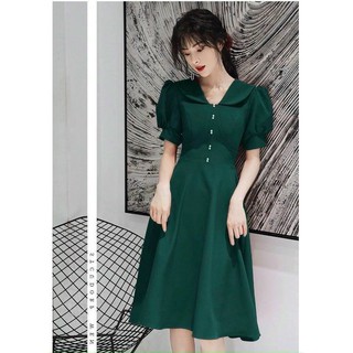 Đầm váy freesize rêu nút nhí