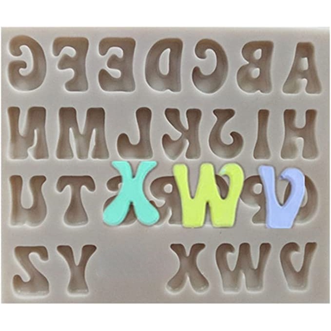 Khuôn Silicone Làm Bánh Tạo Hình Chữ Cái &amp; Số 3D DIY