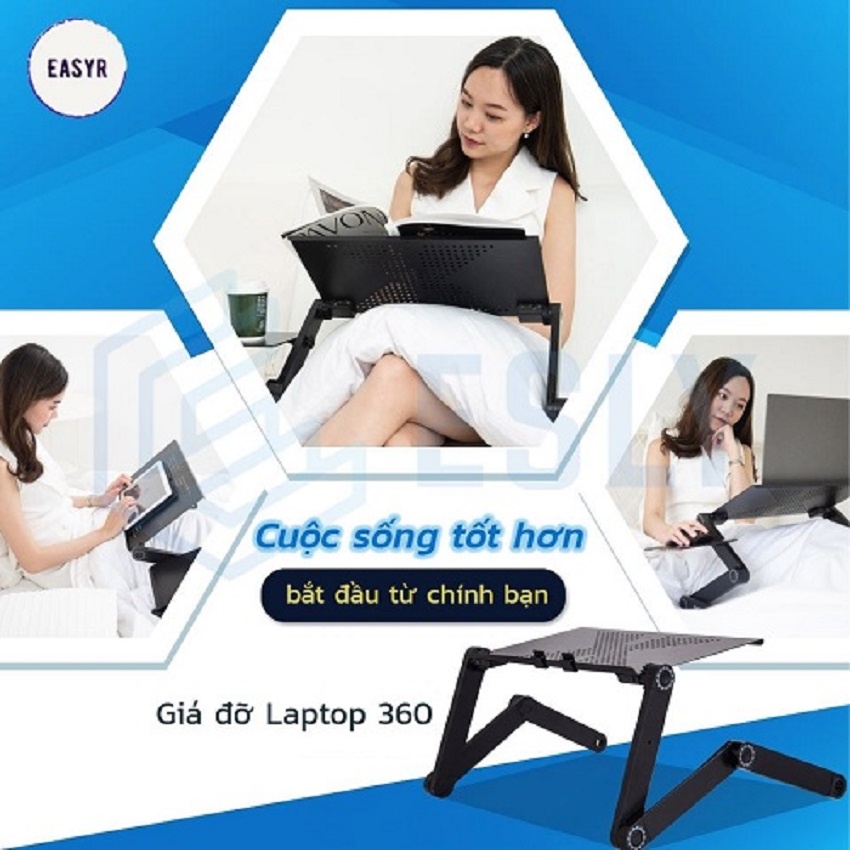 [𝑭𝑹𝑬𝑬𝑺𝑯𝑰𝑷] Giá Đỡ Laptop 360 Đ𝒐̣̂  Thiên Biến Vạn Hóa, Sử Dụng Laptop Mọi Nơi Từ Trên Giường, Sofa, Đến Dưới Sàn