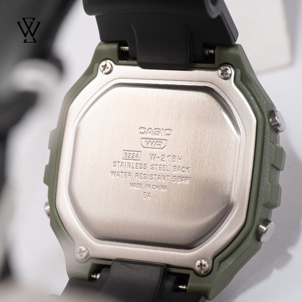 Đồng Hồ Điện Tử Nam Casio WATCHSTORE W-218H-3AVDF Thiết Kế Kính Nhựa 43mm, Độ Chịu Nước 5ATM, Vỏ Nhựa Cao Cấp