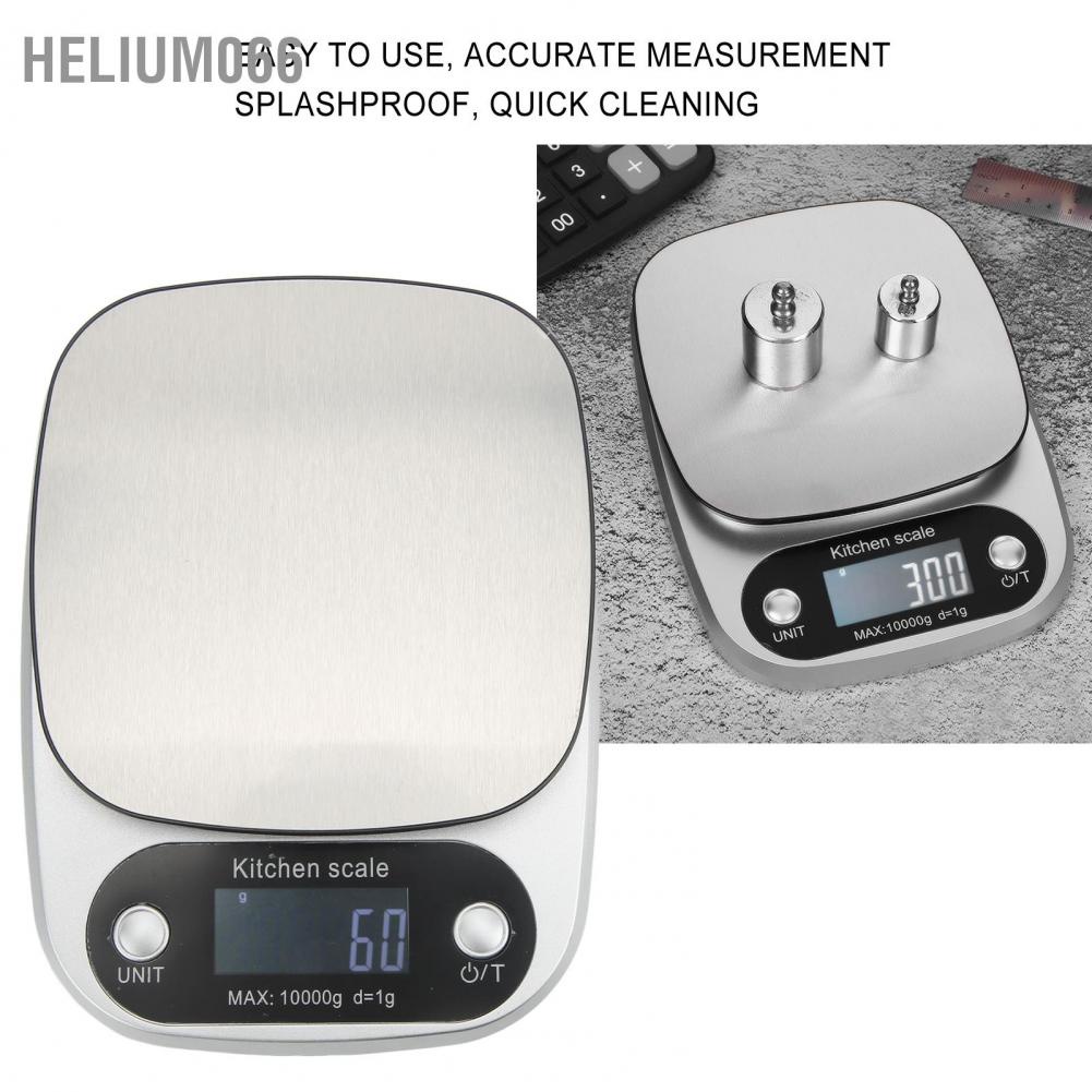Helium066 Kitchen Food Scale High Accuracy Fast Cleaning LED Screen Blue Backlight for Baking Cooking