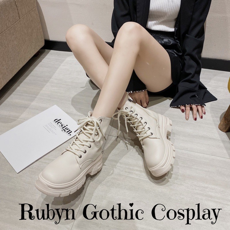 [NEW] 🔥 Giày Boots Chiến Binh Khoá Kéo 2 Màu Đen, Trắng Kem ( Size 36 - 40 )