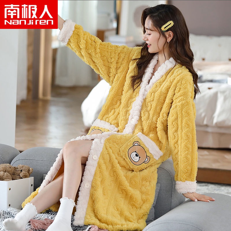 Áo Choàng Ngủ Chất Nỉ Ấm Áp Thời Trang Thu Đông Cho Nữ | BigBuy360 - bigbuy360.vn