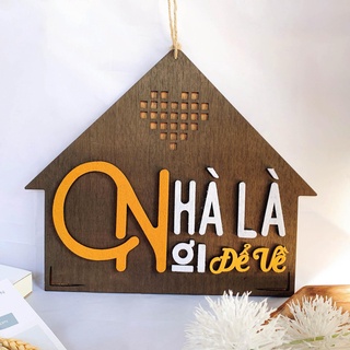 Bảng gỗ decor trang trí, bảng gỗ treo cửa chủ đề gia đình