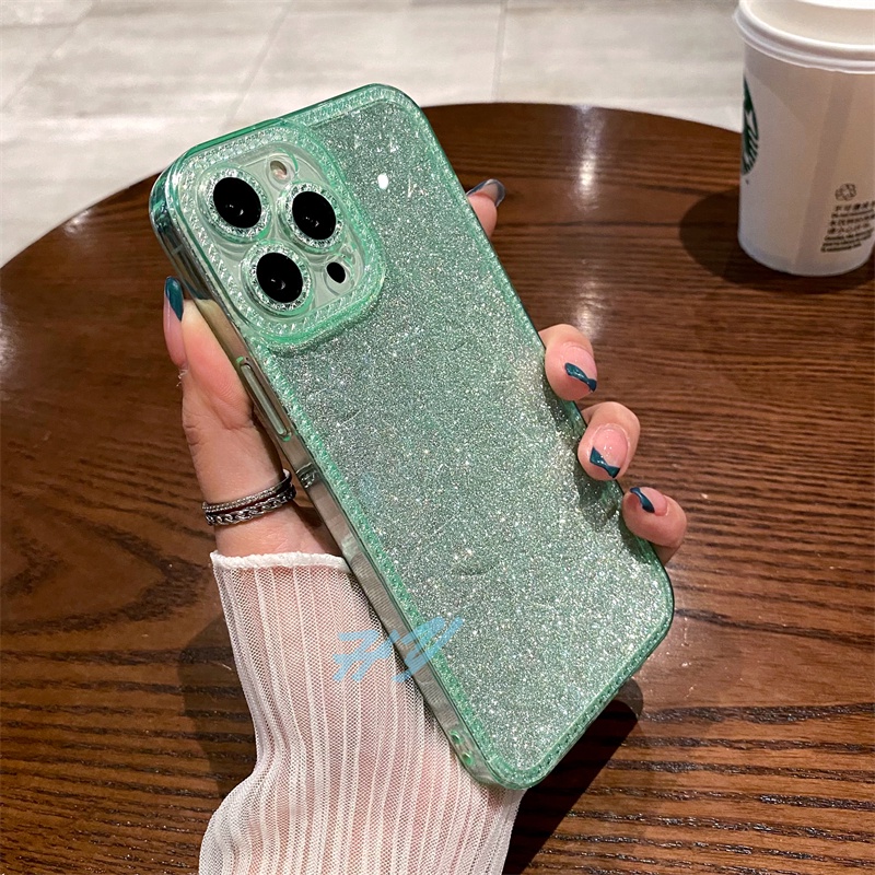 Ốp Điện Thoại Mềm Trong Suốt Lấp Lánh Chống Sốc Dành Cho iPhone 11 12 13 Pro Max X XR Xs Max