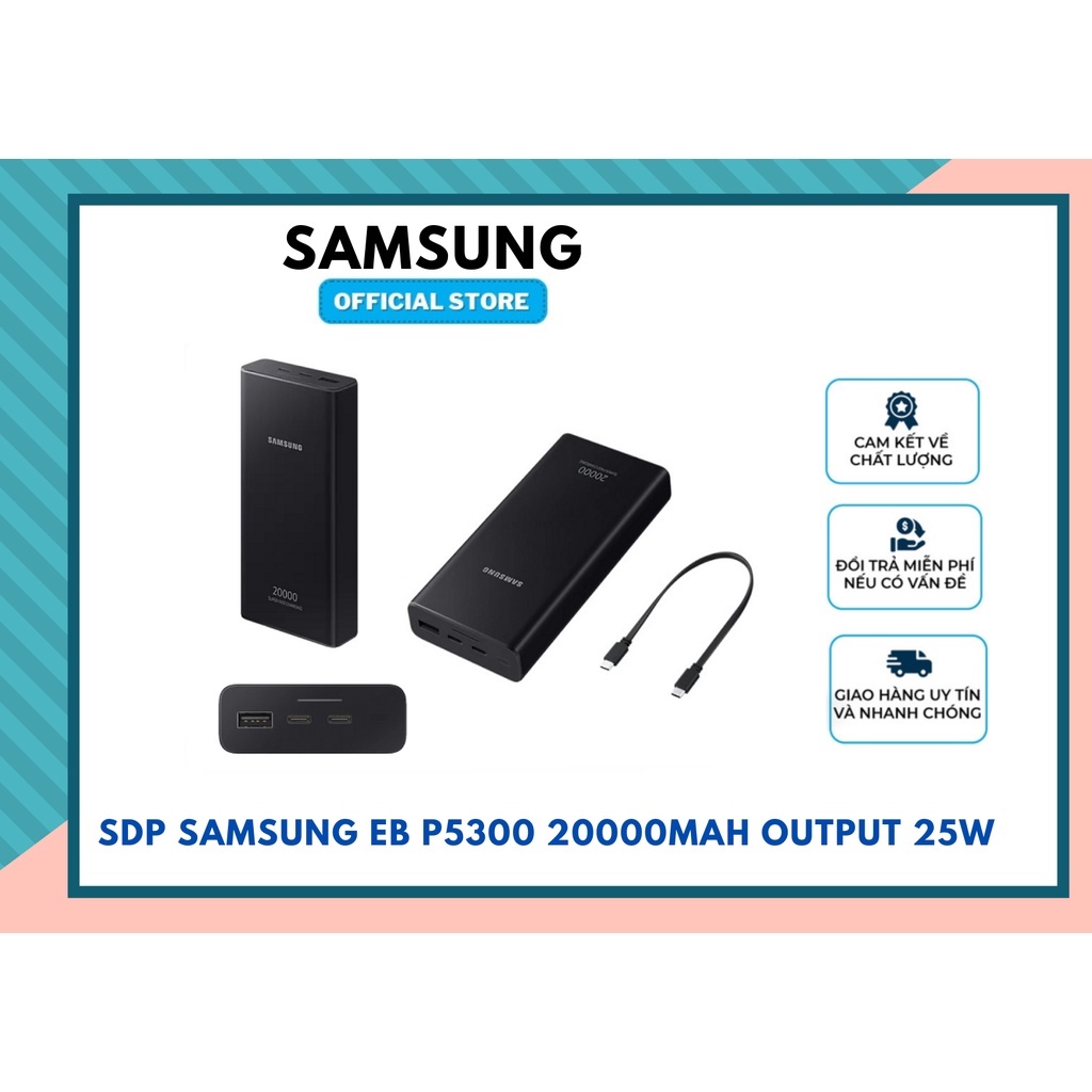 Chính Hãng-sạc dự phòng Samsung EB P5300 20000mAh output 25W-thegioisilevip