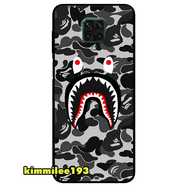 Ốp lưng dành cho Xiaomi Redmi Note 9s - Note 9 Pro - Note 9 Pro Max - Bape Xám Đen