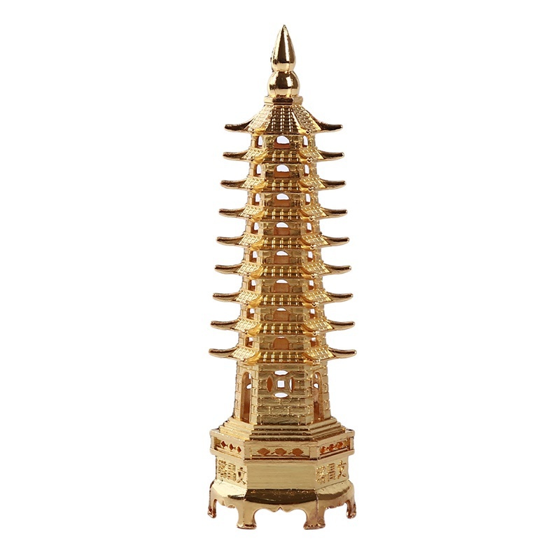 Zinc Alloy 3D Model China Wenchang Pagoda Tower Statue Souvenir Gift Home Decoration Metal Handicraft