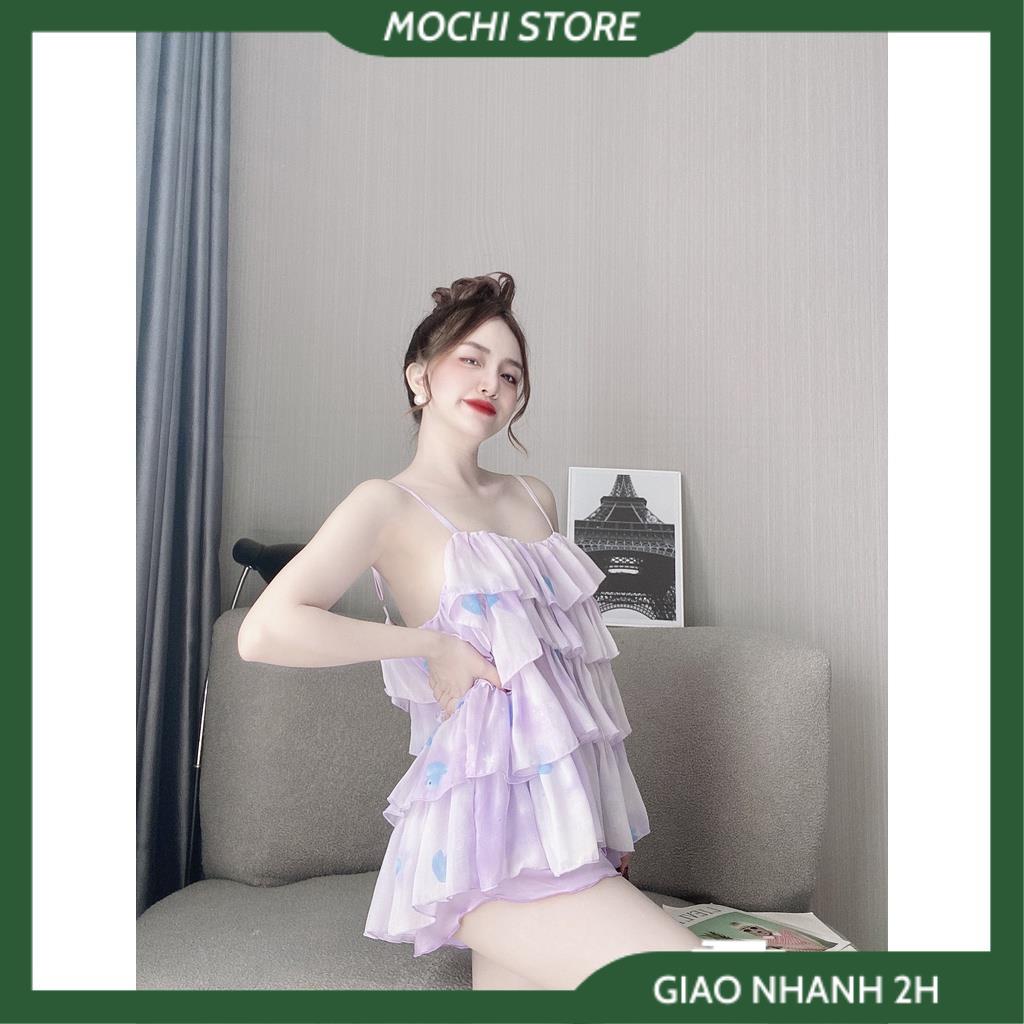 Đồ Bộ Nữ Đồ Ngủ Áo 2 Dây Tầng Voan Hoa Quần Cọc Màu Trơn Chất Lụa Mềm Mịn Màu Sắc Tươi Trẻ, Form Rộng Rãi Thoải Mái. | BigBuy360 - bigbuy360.vn