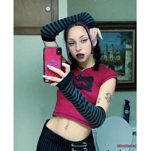 Găng Tay Hở Ngón Y2K Thời Trang Cho Nữ