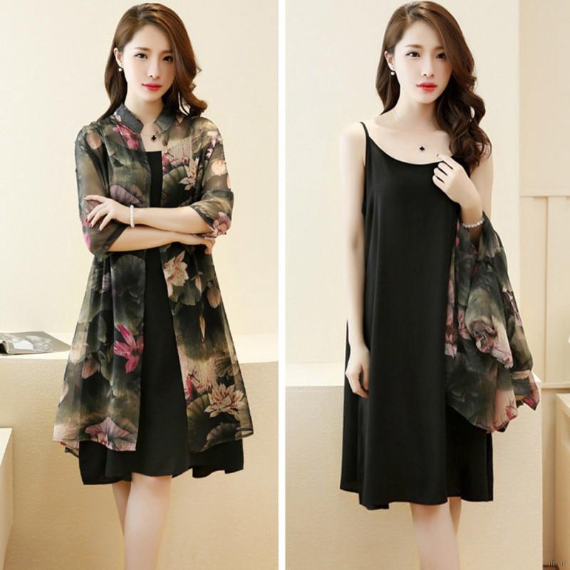 Đầm chiffon hai dây dáng suông thời trang dành cho nữ đầm hoa váy hoa nhí | BigBuy360 - bigbuy360.vn