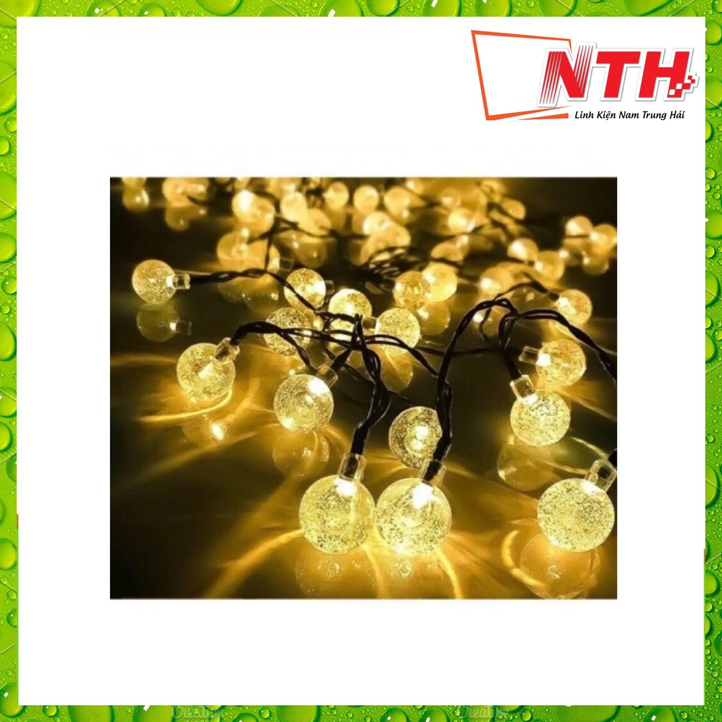 DÂY ĐÈN BI BỌT SÁNG VÀNG - GẦN 10M - 52 BÓNG - CÓ CHUÔI NỐI THÊM
