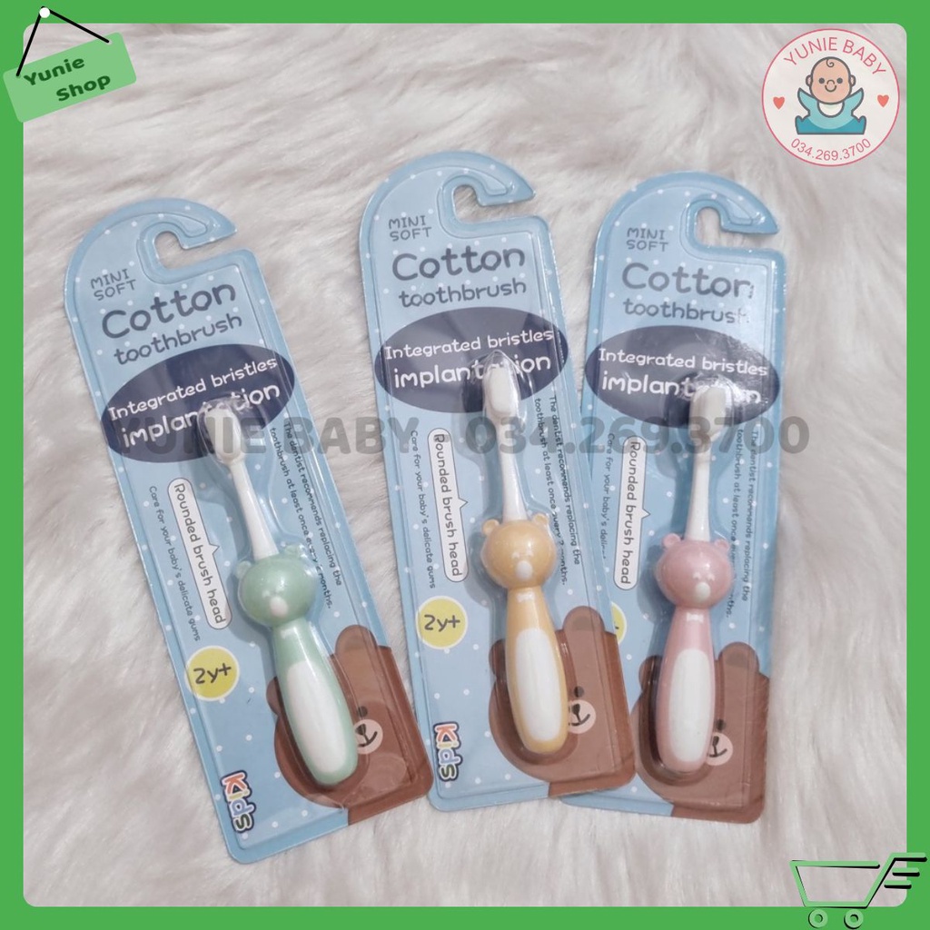 [Giao Ngẫu Nhiên] Bàn chải đánh răng lông cotton siêu mềm cho bé từ 2 tuổi Mini Soft