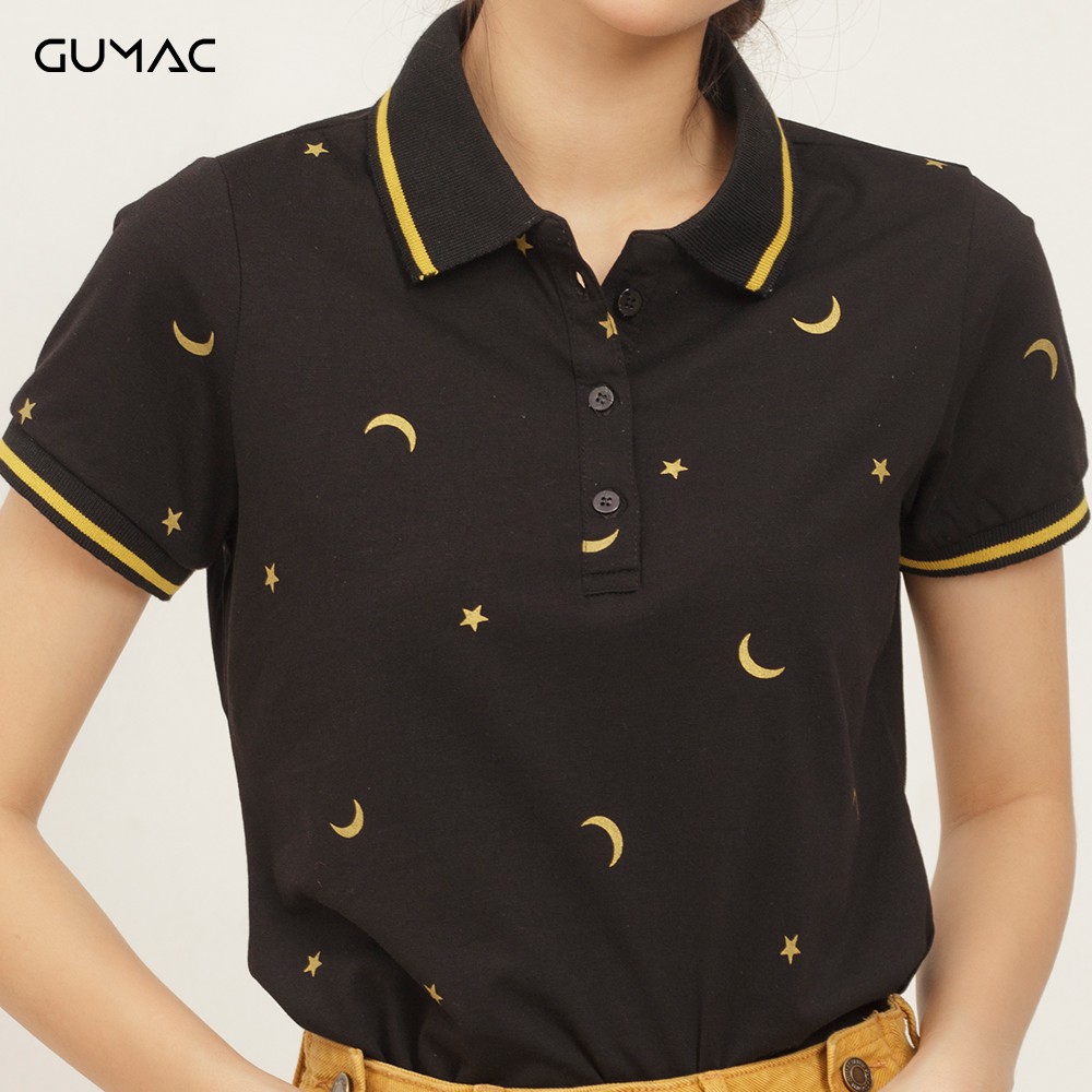Áo thun cổ bẻ in sao GUMAC ATA468 | BigBuy360 - bigbuy360.vn