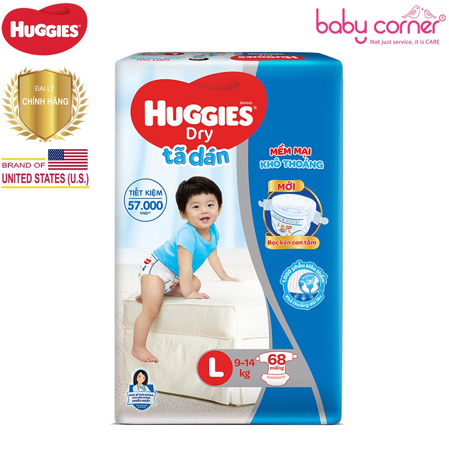 [Nhiều Size] Tã Dán/ Tã Quần Huggies Dry NB74, S56, M74, M48, L68, L42, XL62, XL34, XXL56, XXL30 Cho Bé