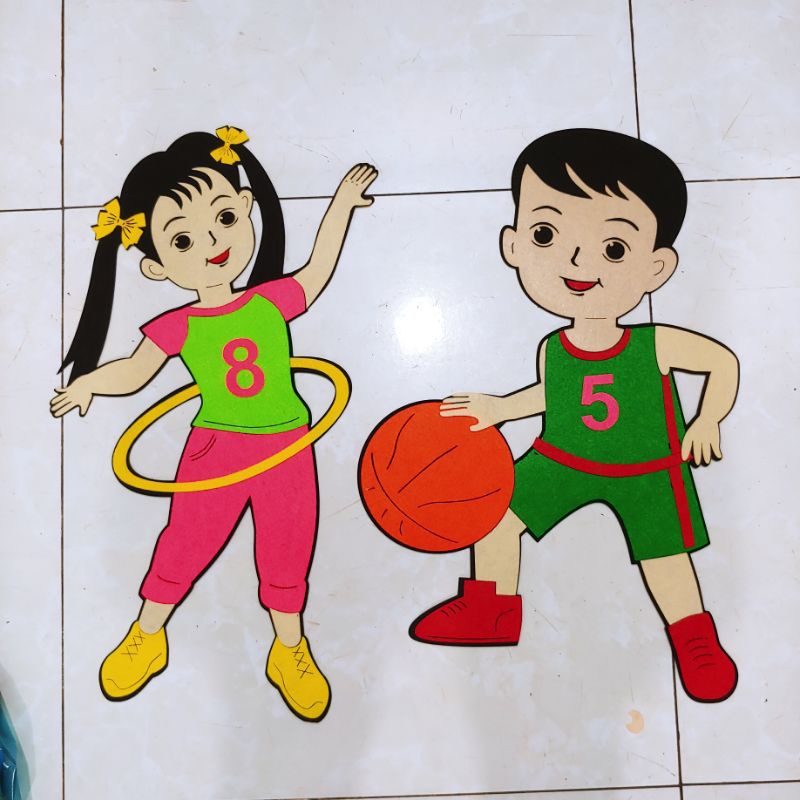 Tranh trang trí góc mầm non Góc Vận Động