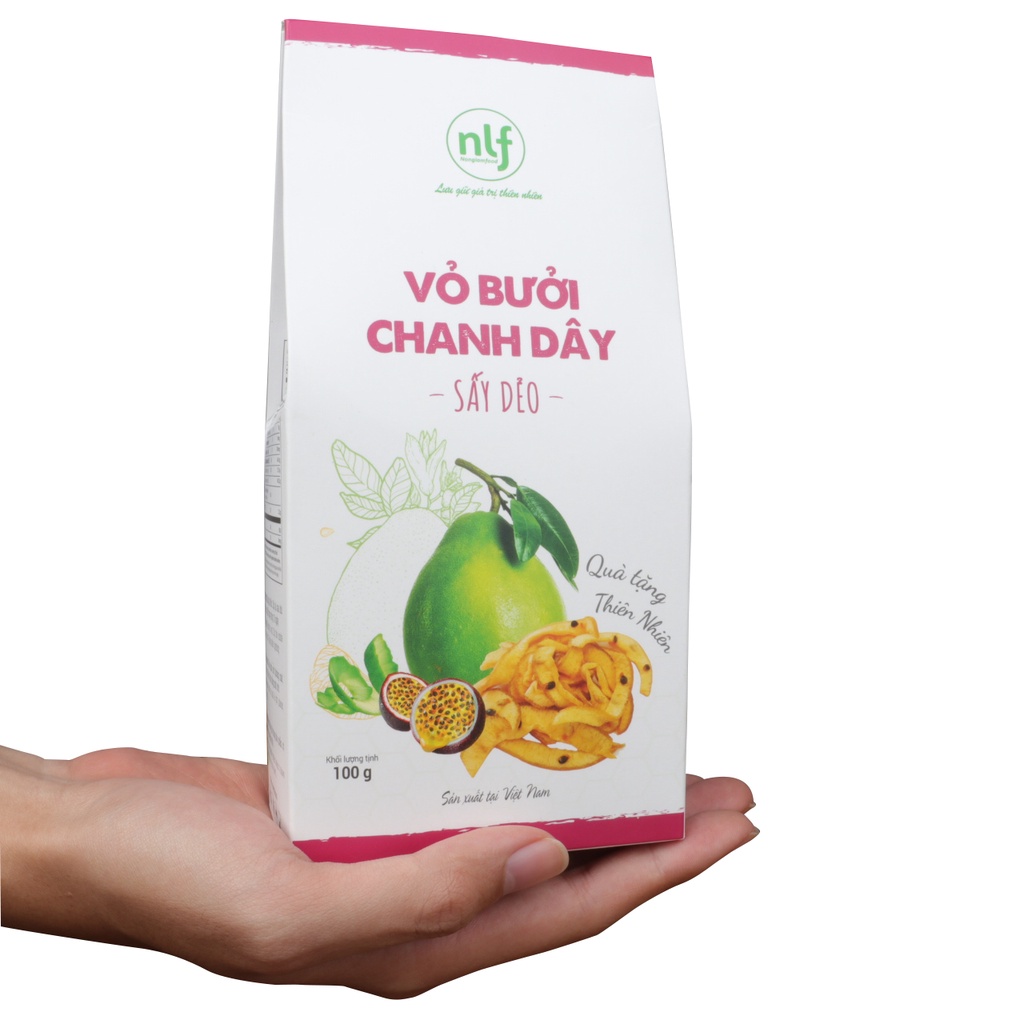 Vỏ bưởi chanh dây sấy dẻo Nonglamfood hộp 100g | Giảm cân, ăn kiêng hiệu quả, tăng cường đề kháng tự nhiên, đẹp da