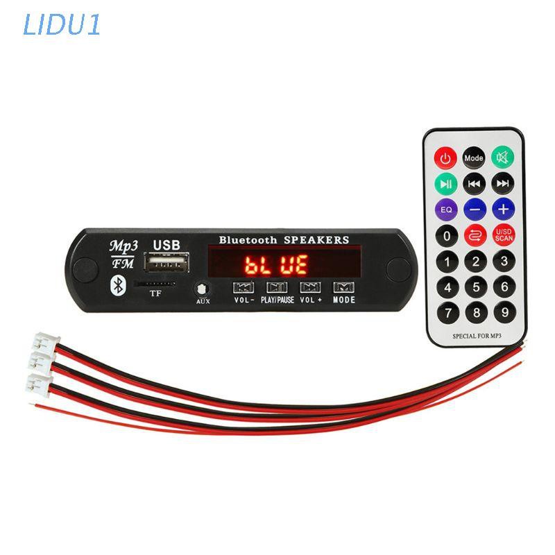 LIDU1  Wireless Bluetooth 12V MP3 WMA Decoder Board Audio Module USB TF Radio FM AUX For Car Accessories