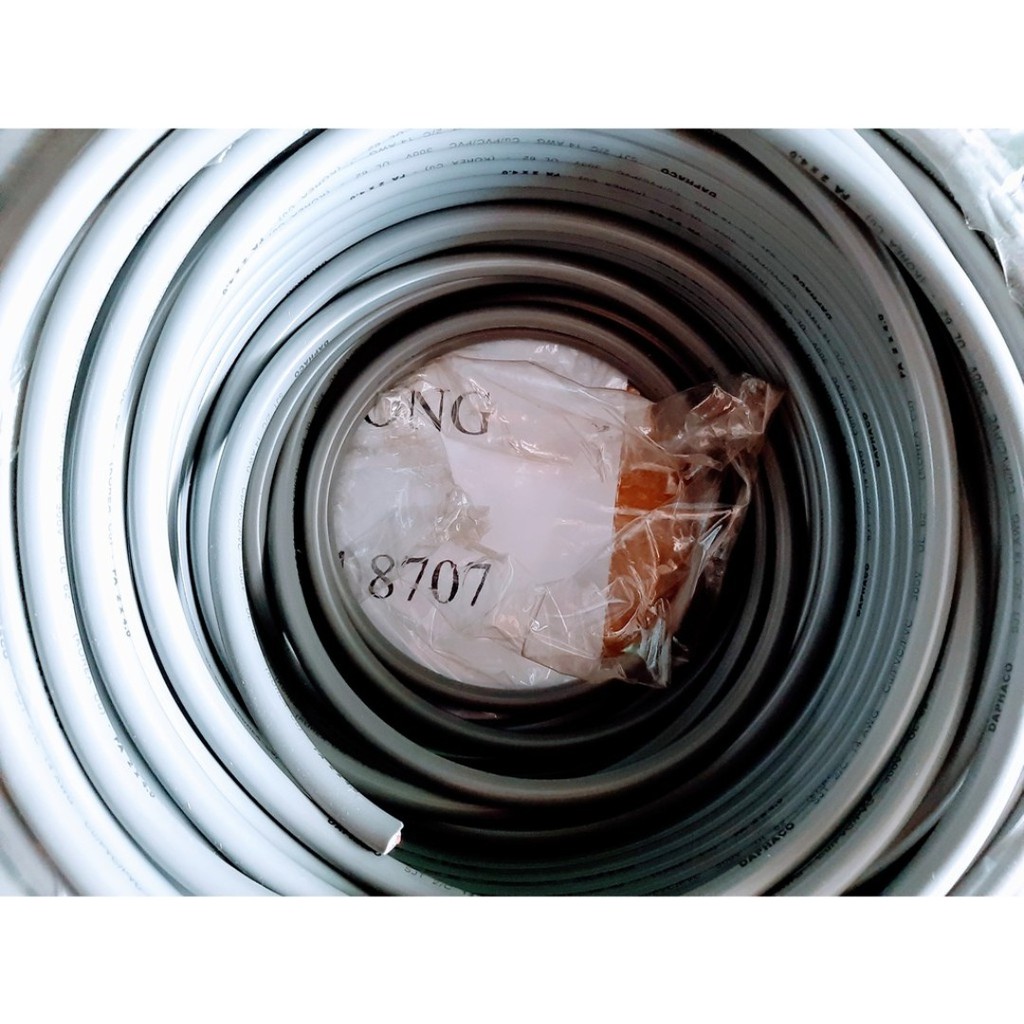 100 met Dây Điện Đôi 2 Lõi 2x4.0 Vỏ Bọc Xám Đồng Nguyên Chất Fadaco.