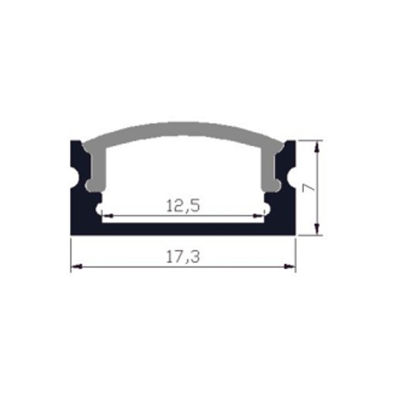 Thanh Nhôm LED Chữ U Kích Thước 17.3 x 7mm