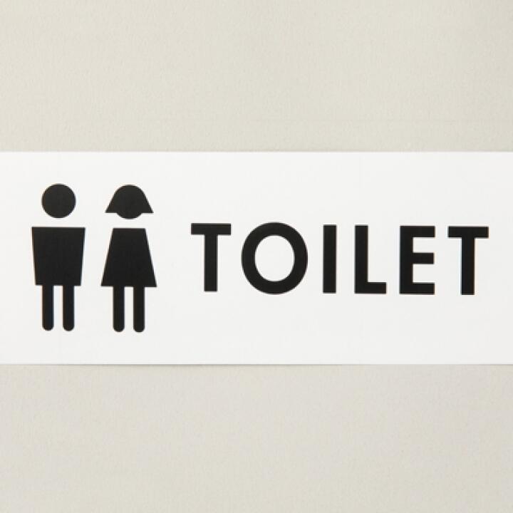 Miếng Giấy Dán Kí Hiệu ARTBOX Hàn Quốc In Chữ TOILET Hình Chữ Nhật