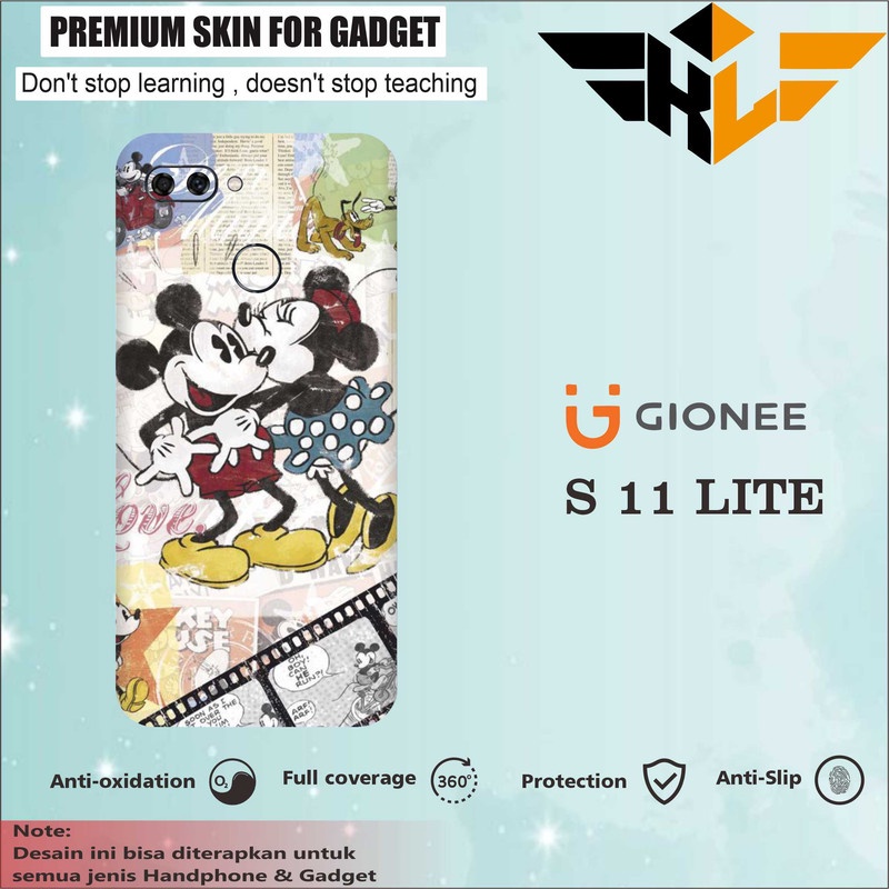 Ốp Điện Thoại Da In Hình Mickey Tặng 1 Cho GIONEE S11 LITE Mua 1 Tặng 1