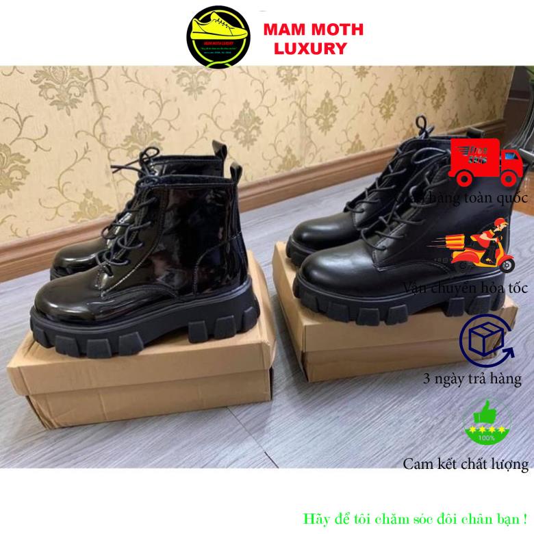 Giày bốt nữ, giày cao cổ nữ thời trang Hàn Quốc  VIDEO THẬT Boot hai màu da đen bóng, mờ siêu hót shop giày MAM MOTH